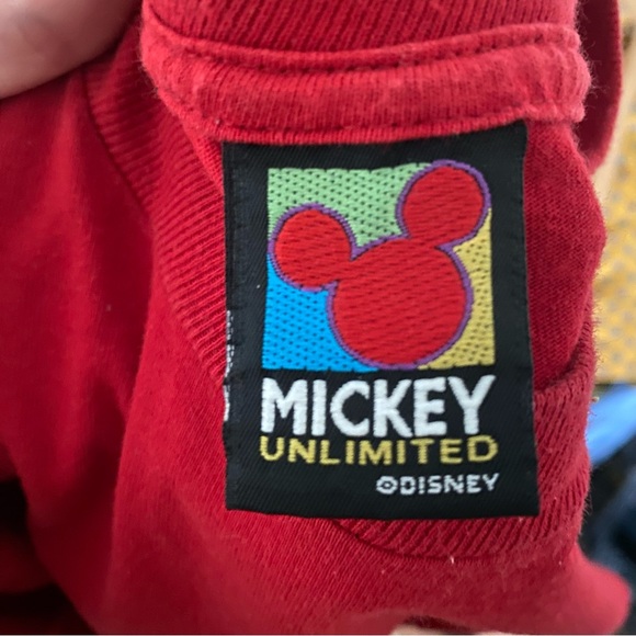 Vintage 90s Disney Mickey Mouse Red Tshirt Large - Picture 3 of 5